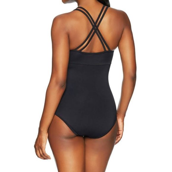 NWT Coastal Blue Black One Piece Cutout Mesh #0573 - Picture 4 of 7